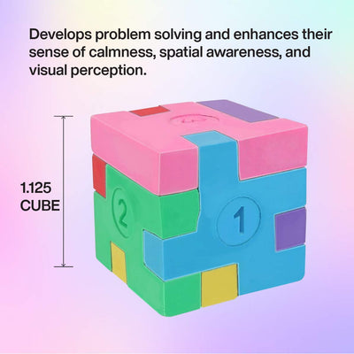 Kicko Puzzle Cube Eraser - 24 Pack - Assorted Colored Brain Teaser Block - Jigsaw, Novelty