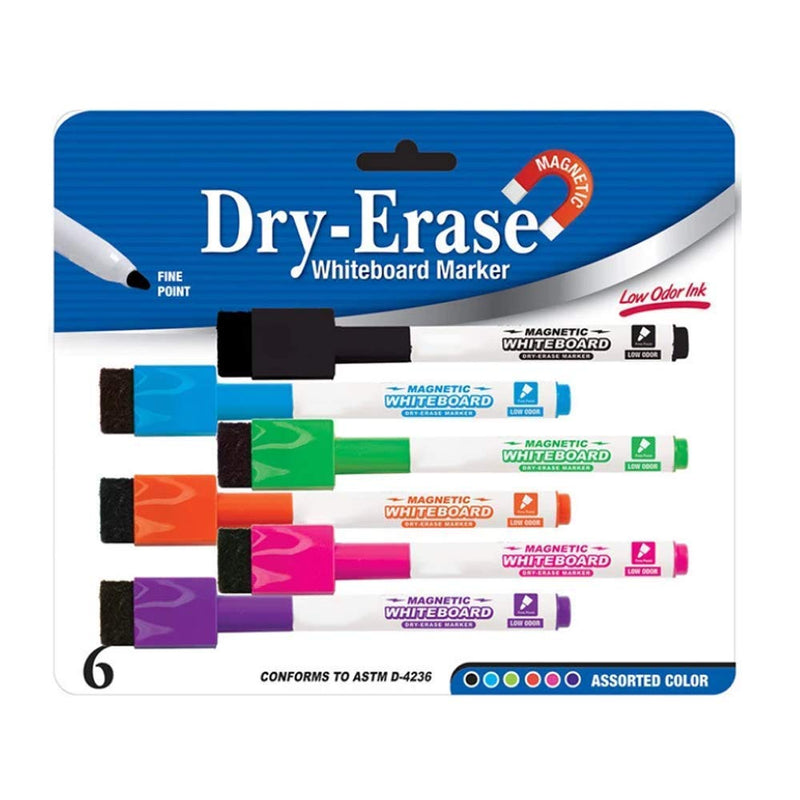 Colorful Magnetic Dry-Erase Markers - 12 Pack - For White Board Writing,