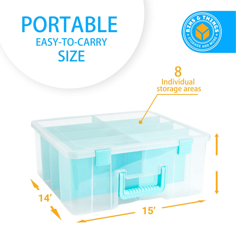 Storage Container With Organizers - 8 Deep Compartments 15x6x14 (Inches)