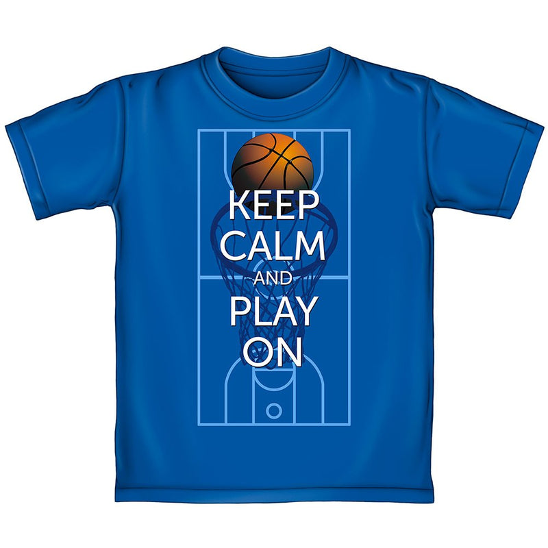 Keep Calm and Play On Basketball Adult Tee Shirt (Adult Large