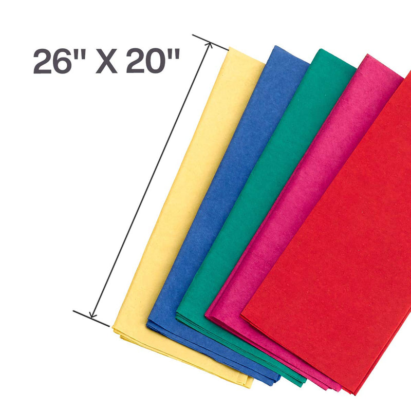 Kicko Assorted Tissue Sheets - 20 Pack - 20 x 26 Inches - for Kids, Party Favors, New