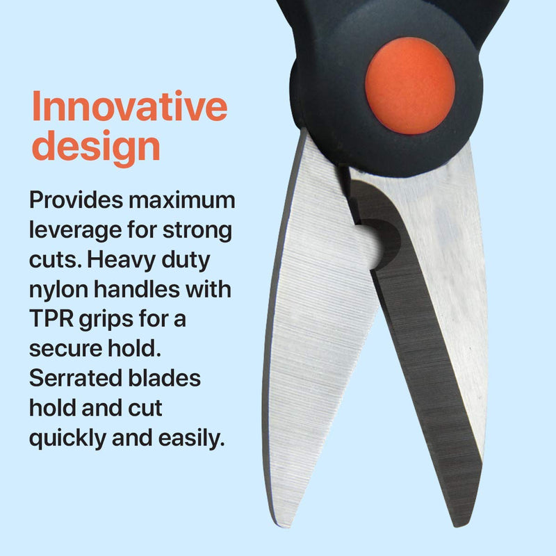 Katzco Multipurpose Utility Snips - 4 Pack - 5.5 Inch - Finely Serrated Wire Cutters