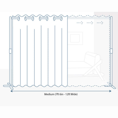 End2End Room Divider Kit - X-Large A, 8ft Tall x 14ft - 18ft Wide, Natural White (Room