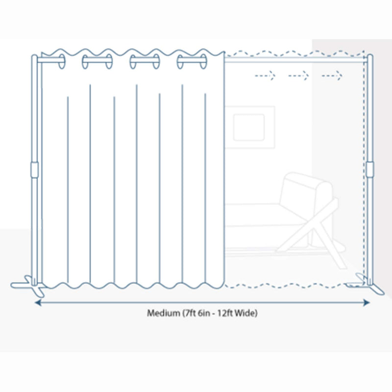 End2End Room Divider Kit - X-Large A, 8ft Tall x 14ft - 18ft Wide, Natural White (Room