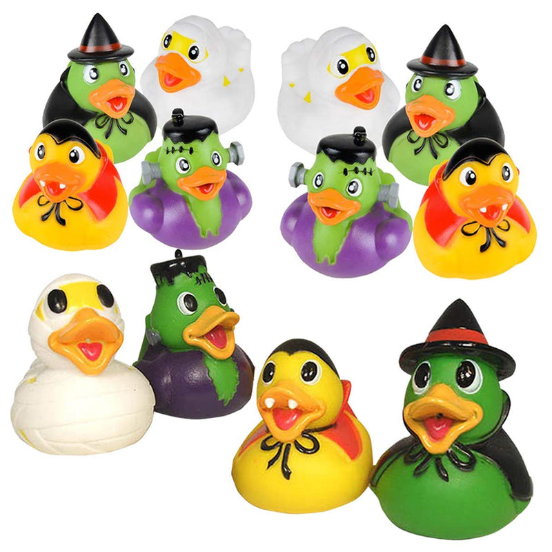 Kicko Halloween Monster Rubber Duckies - 2 Inch Assorted Spooky Ducks, Set