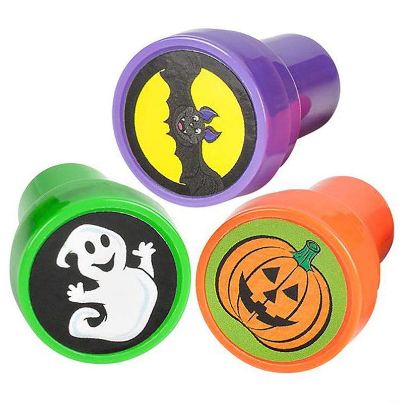 Kicko Halloween Stampers - Pre-Inked Stamping Tool for Kids, Pack of 24 - Assorted Spooky