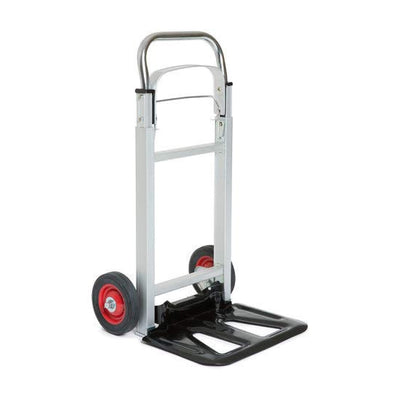 Folding Aluminium Industrial Hand Trolley - with Anti Puncture Tyres and 220LB Load