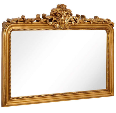 Hamilton Hills Top Gold Baroque Wall Mirror | Rich Old World Feel Framed Beveled Elegant