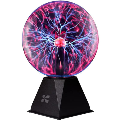 Katzco Orange Interactive Plasma Ball - 7.5 Inch - Nebula, Thunder Lightning, Plug-in