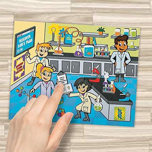 Kicko Make-a-Science Lab Sticker - 12 Pack Religious Laboratory Sticker Scenes for Party