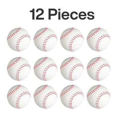 Kicko 2.5 Inch Baseball Stress Ball - 12 Pieces Squishy Sports Toy - Party s, Hand