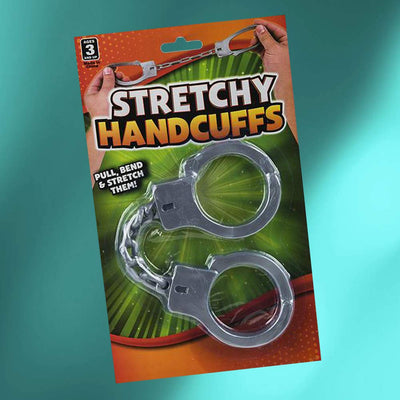 Kicko Stretchy Elastic Handcuffs - Pack of 6, 10.5 Inch Silver-Colored, Stretchable