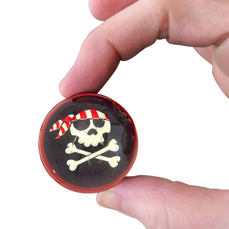 Kicko Pirate Bounce Balls - 24 Pack - 32 mm - for Kids, Party Favors, Stocking Stuffers