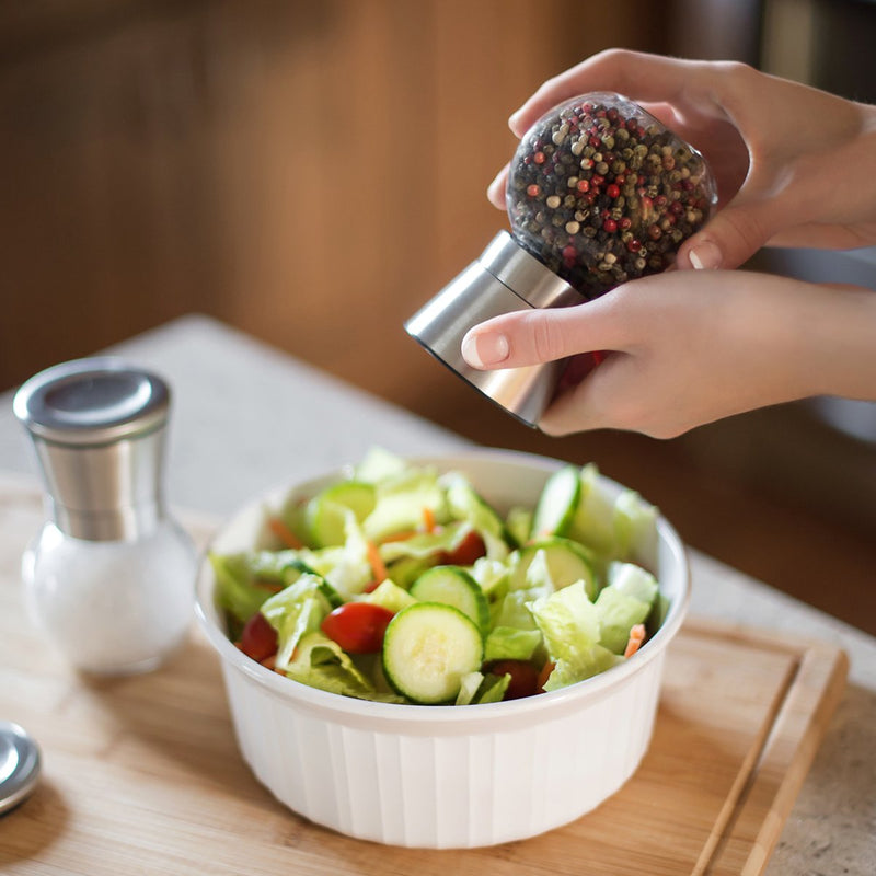 Premium Stainless Steel Salt and Pepper Grinder Set of 2 - Brushed Stainless Steel Pepper