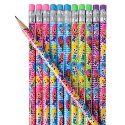 Kicko Assorted Mermaid Pencils - 24 Pack - 7.5 Inches - for Kids, Party Favors, Stocking