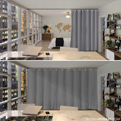 Room Divider Curtain, 7ft Tall X 4ft Wide (Slate Gray)  Premium