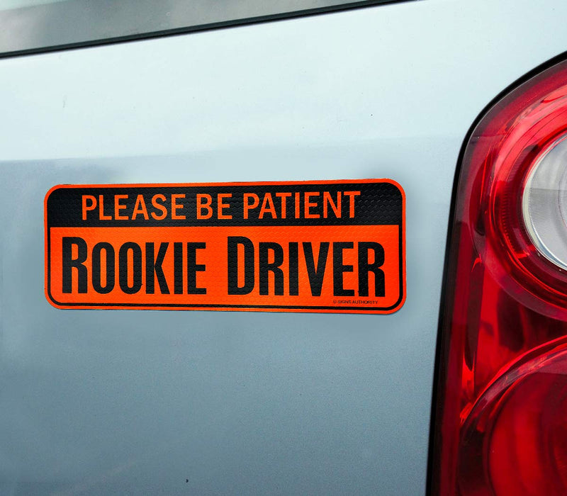 Reflective Student Driver Magnetic Sticker Signs (10" Orange Reflective Rookie