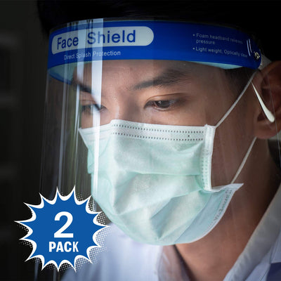 Katzco Reusable Face Shields - Clear Full Face Visor Mask - Face and Head Coverage - Ideal