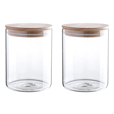 45 FL Ounce Clear Glass Canisters/Jars For Food Storage with Airtight Stainless Steel