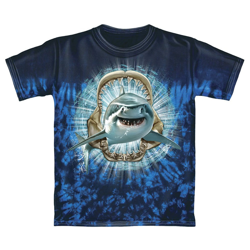 Shark Tie-Dye Youth Tee Shirt (Medium 8/10