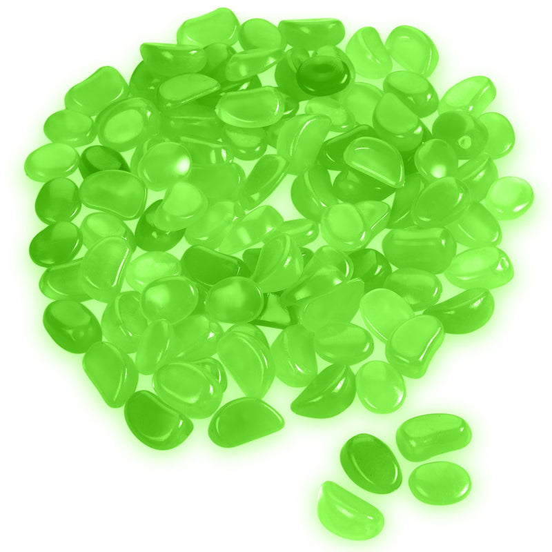 Katzco Glow in The Dark Pebbles - 100 Pieces of Luminous Stones - Perfect DIY Decoration