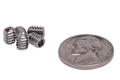 10-24 x 1/4" Stainless Set Screw with Hex Allen Head Drive and Oval Point (100 pc), 18-8