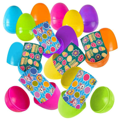 Kicko Assorted Plastic Surprise Filled Eggs - 6 Pack - with Set of Mini Colorful Surprise