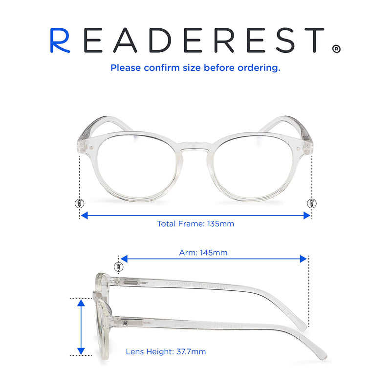 Round-Blue-Light-Blocking-Reading-Glasses-Clear-2-25-Magnification-Computer-Glasses