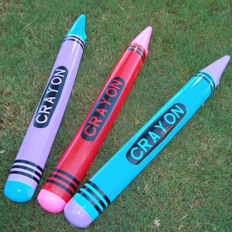 Kicko Inflatable Crayons - 12 Pack - 24 Inch - for Kids, Party Favors, Stocking Stuffers