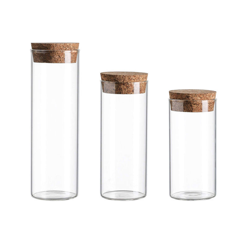 Empty Refillable Borosilicate Glass Bottles Vials Jars,Glass Test Tube with Cork Caps