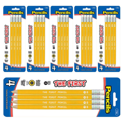 Kicko Jumbo Yellow Pencils - 6 packs 4 for a Complete Set of 24 Pencils - Number 2 Huge