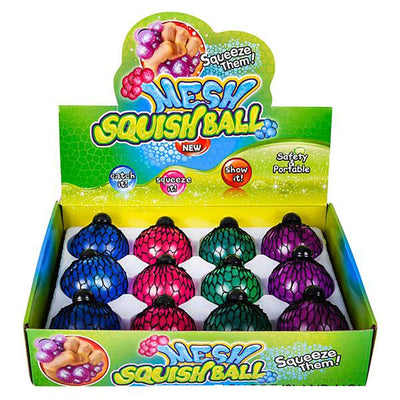 Kicko 3 Inch Light-Up Mesh Squish Jelly Ball - 12 Pieces, Stress Balls for Adults, Fun