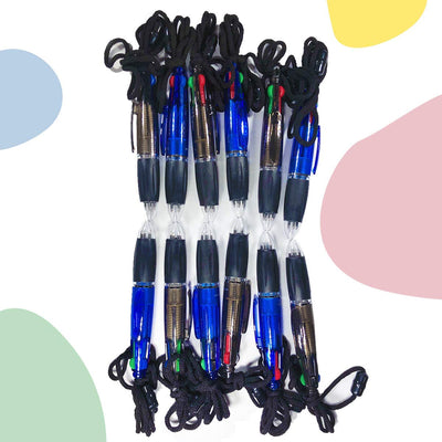 Kicko Multi-color Pen In a Rope with Four Colors Rope Pen for Kids, Adults, Learners