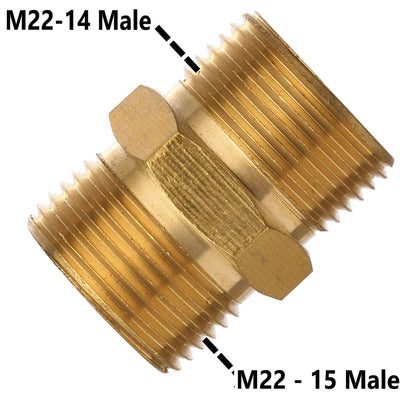 EDOU Pressure Washer Coupler, Metric M22 15mm Male Thread to M22 14mm Male Fitting, 4500