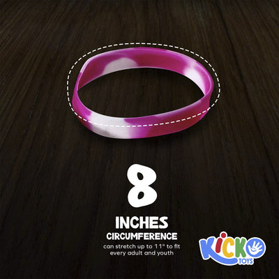 Kicko 24 Pack Breast Cancer Awareness Rubber Bracelets for Kids, Teens, Adults - Fashion