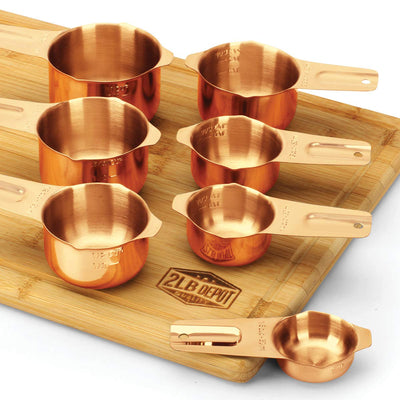 2lbDepot Copper Plated Measuring Cups, Premium 18/8 Stainless Steel Metal, Stackable