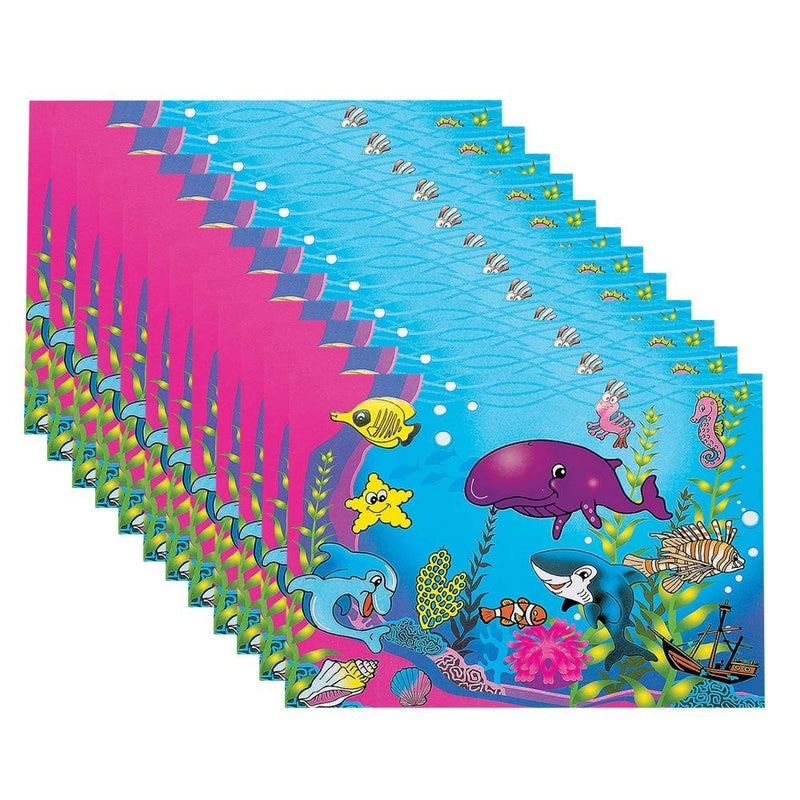 Kicko Make an Aquarium Stickers - Set of 12 Underwater Creatures Sticker Scene