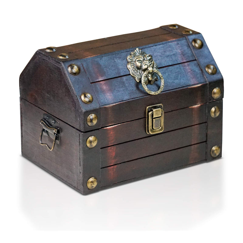 Pirate Treasure Chest Storage Box - Durable Wood & Metal Construction