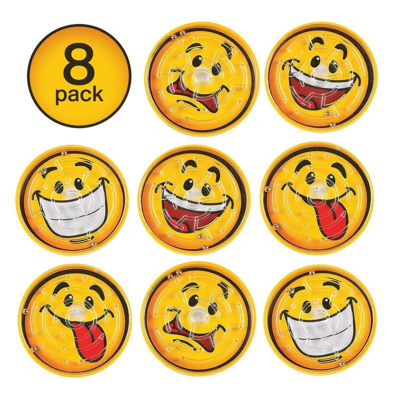 Kicko 8 Pack Expression Face Pill Puzzle Mazes - 2.25 Inches - Different Face Expressions