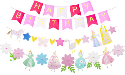 Princess Birthday Decoration, Princess Birthday Banner, Happy Birthday Banner, Birthday