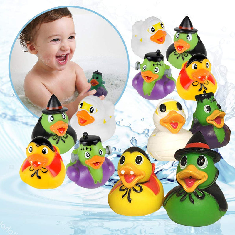 Kicko Halloween Monster Rubber Duckies - 2 Inch Assorted Spooky Ducks, Set