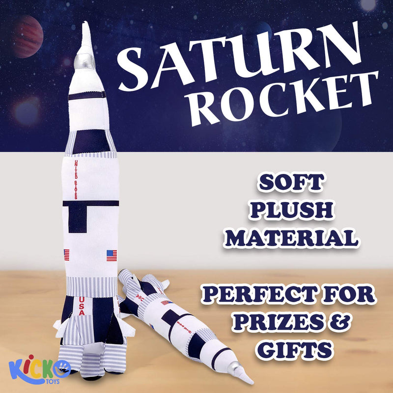 Kicko Plush Rocket Ship Toy - 1 Pack - 17.5 Inch - for Kids, Birthday Party Favors