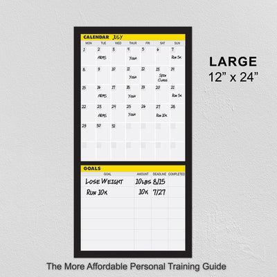 Dry Erase Workout Calendar Poster - Fitness Calendar, Workout Planner, To-Do List