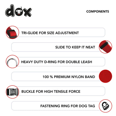 DDOXX Dog Collar Nylon, Adjustable | Many Colors & Sizes | for Small, Medium & Large Dogs