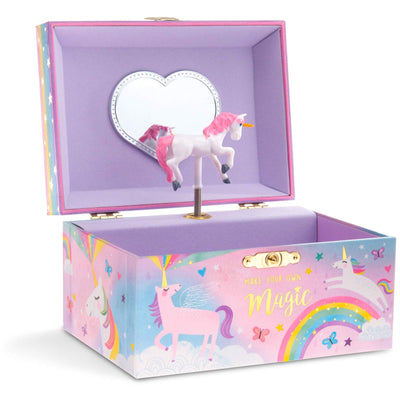 Jewelkeeper Girl's Musical Jewelry Storage Box with Spinning Unicorn, Cotton Candy Unicorn