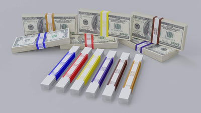 Money Bands Currency Straps- 600 Pieces Self Adhesive Color Coded Money Wrappers for Bills