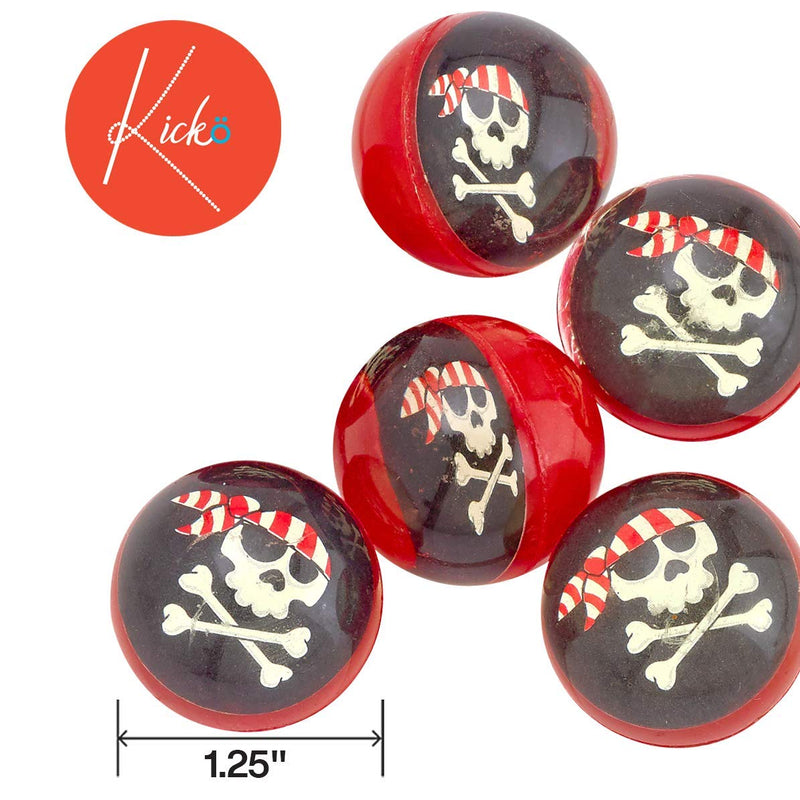 Kicko Pirate Bounce Balls - 24 Pack - 32 mm - for Kids, Party Favors, Stocking Stuffers