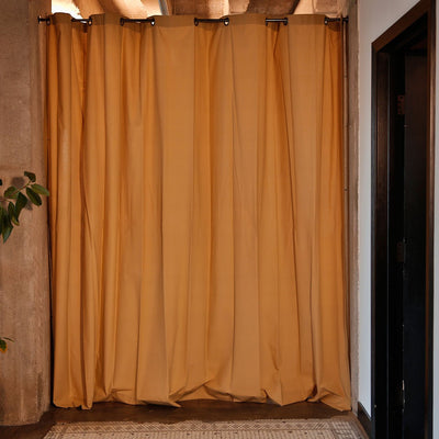 RoomDividersNow Muslin Room Divider Curtain, 9ft Tall x 10ft Wide (Wheat