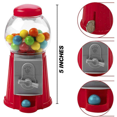 Kicko 5 Inch Gumball Machine - 6 Pieces Classic Candy Dispenser - Perfect for Birthdays