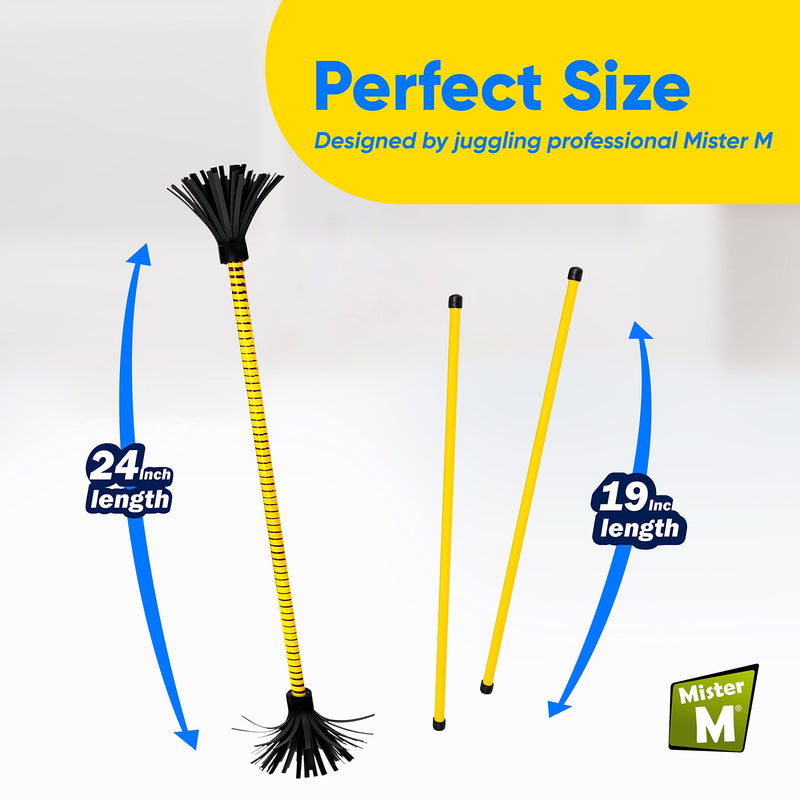 Mister M | The Ultimate Flowerstick Set | Juggling Flowerstick Multicolor | Collapsible